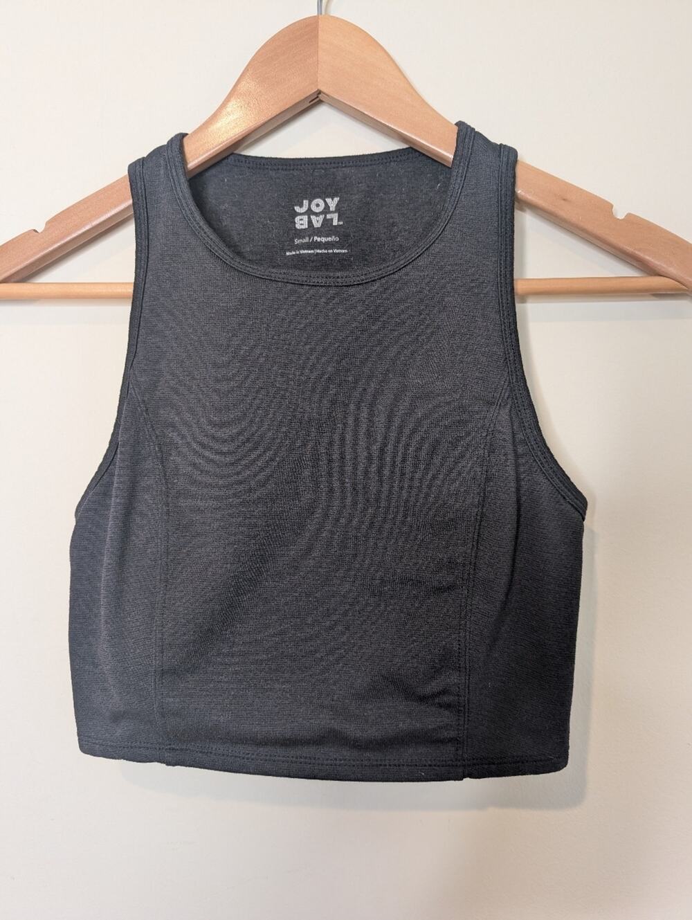 Joy Lab Target Black Seamless Crop Tank Cross Back Sports Bra Top Size Small